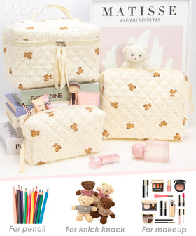 PAZIMIIK three-piece set shown for organized cosmetics on the go.