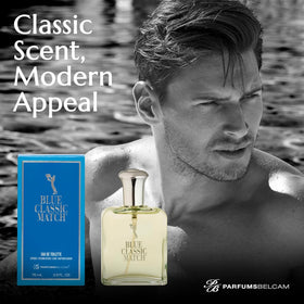PB ParfumsBelcam Deep Blue worn by a man for office or weekend.