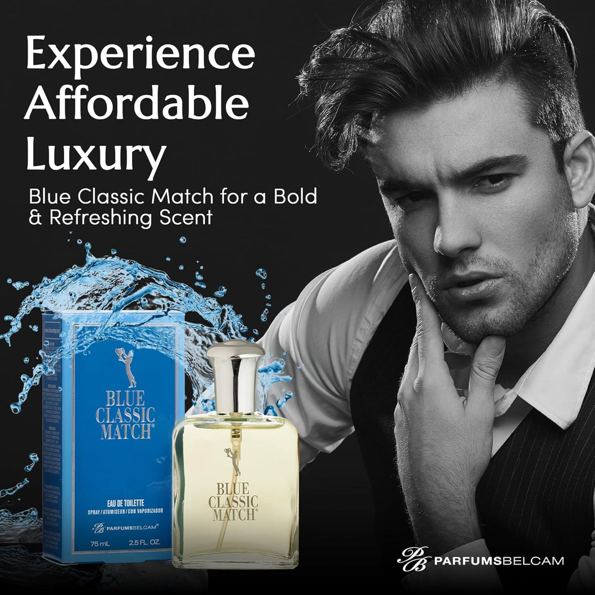 PB ParfumsBelcam Deep Blue packaging box showcases premium value and accessible luxury.