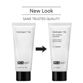 PCA Skin CliniCalm cream texture image highlights light, non-greasy feel for sensitive skin