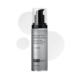 PCA Skin ExLinea Pro Peptide Serum bottle close-up for hydrating care.