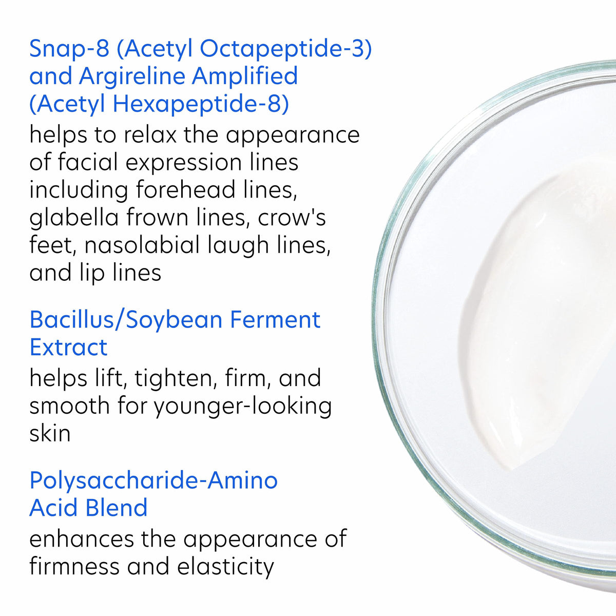PCA Skin ExLinea Pro Peptide Serum serum drop on fingertip for easy application.