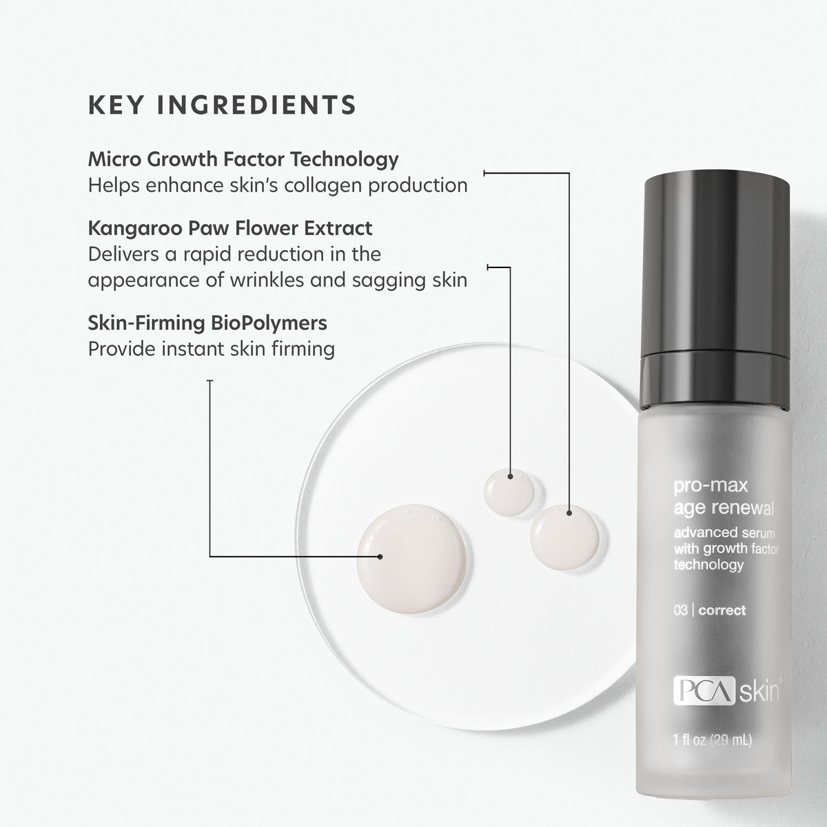 Application on face and neck with PCA SKIN Pro Max Age Renewal for lifting effect.