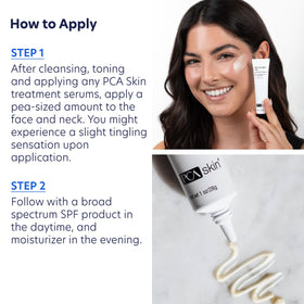 PCA SKIN Strength Max serum showing pea-sized application amount