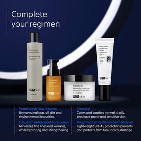 PCA Skin Vitamin C Quench serum applying to face illustrates refreshing routine.