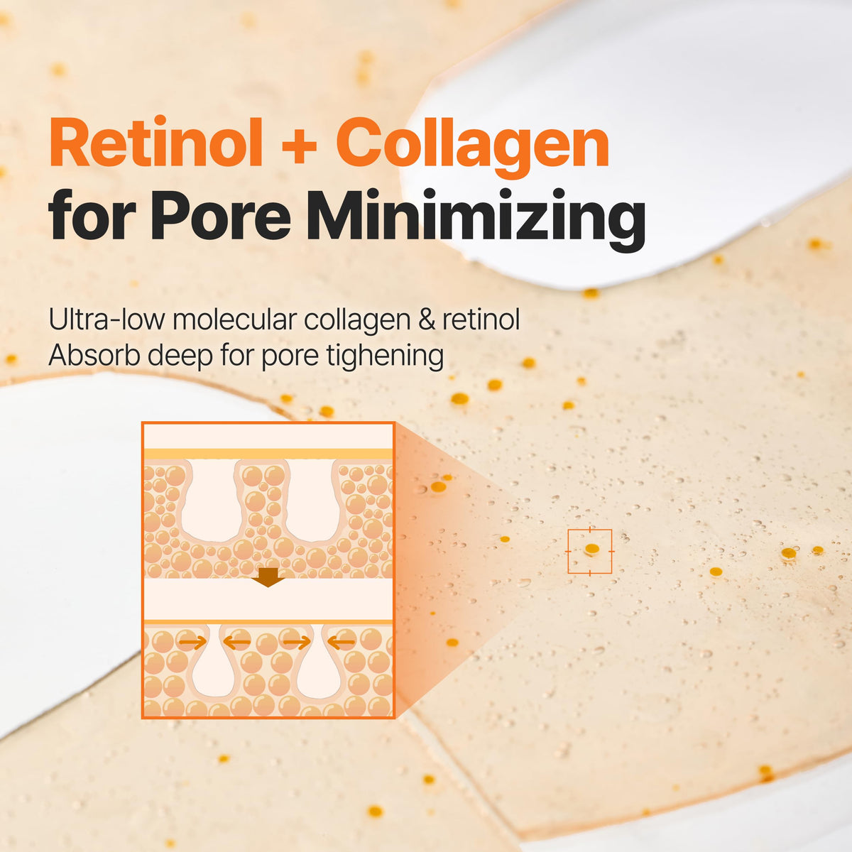 P.CALM hydrating gel mask close-up showing lightweight absorption.