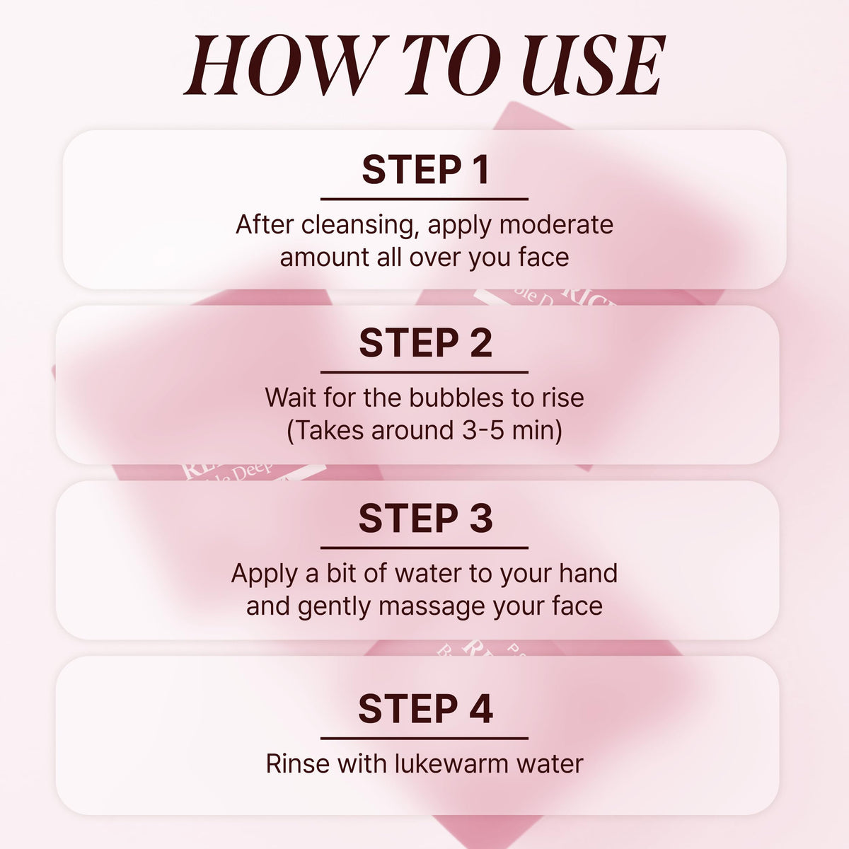 P.CALM Red Rice Bubble Deep Mask after use for a smooth finish.