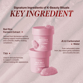 P.CALM Red Rice Bubble Deep Mask bubbles transforming for a deep-clean feel.