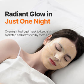 P.CALM sleeping mask close-up highlighting refreshing gel and overnight hydration.