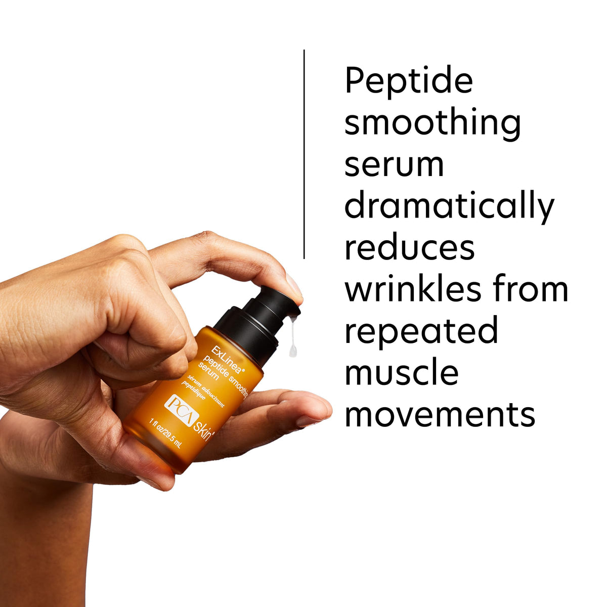 Close-up texture shows smoothing finish for aging skin.