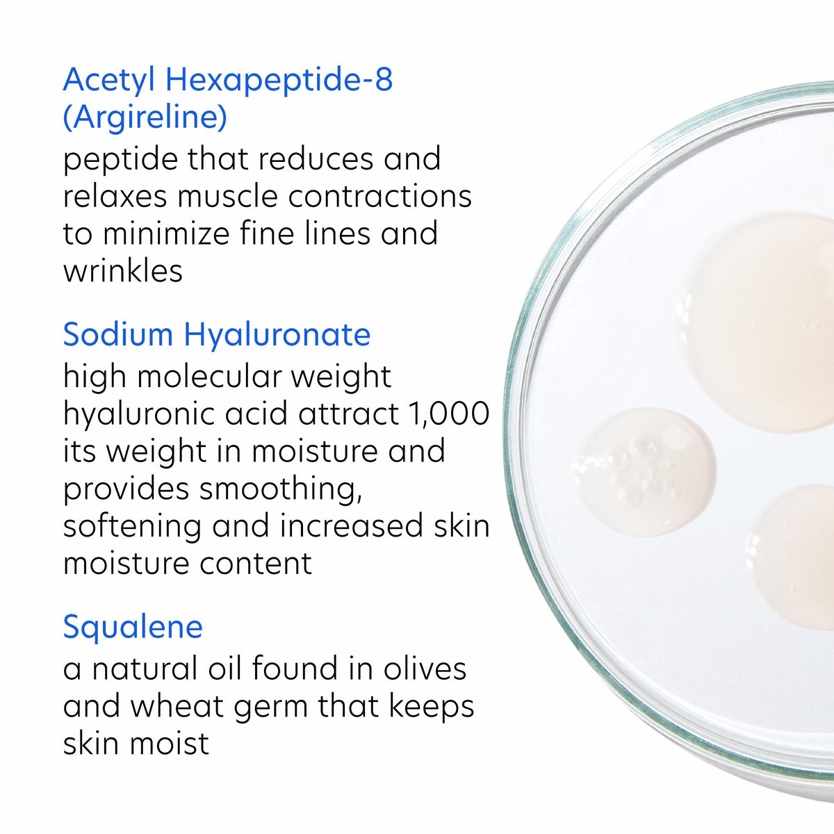 Eye-area application image highlights targeted care for delicate areas.