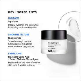 PCA SKIN HydraBright cream spread demonstrates quick absorption.