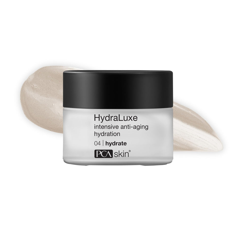 PCA SKIN HydraLuxe cream jar closeup showing luxurious hydration for daily use