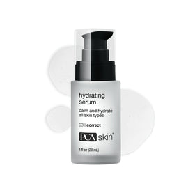 PCA SKIN Hydrating Serum bottle pump for everyday moisture and soothing sensitive skin.