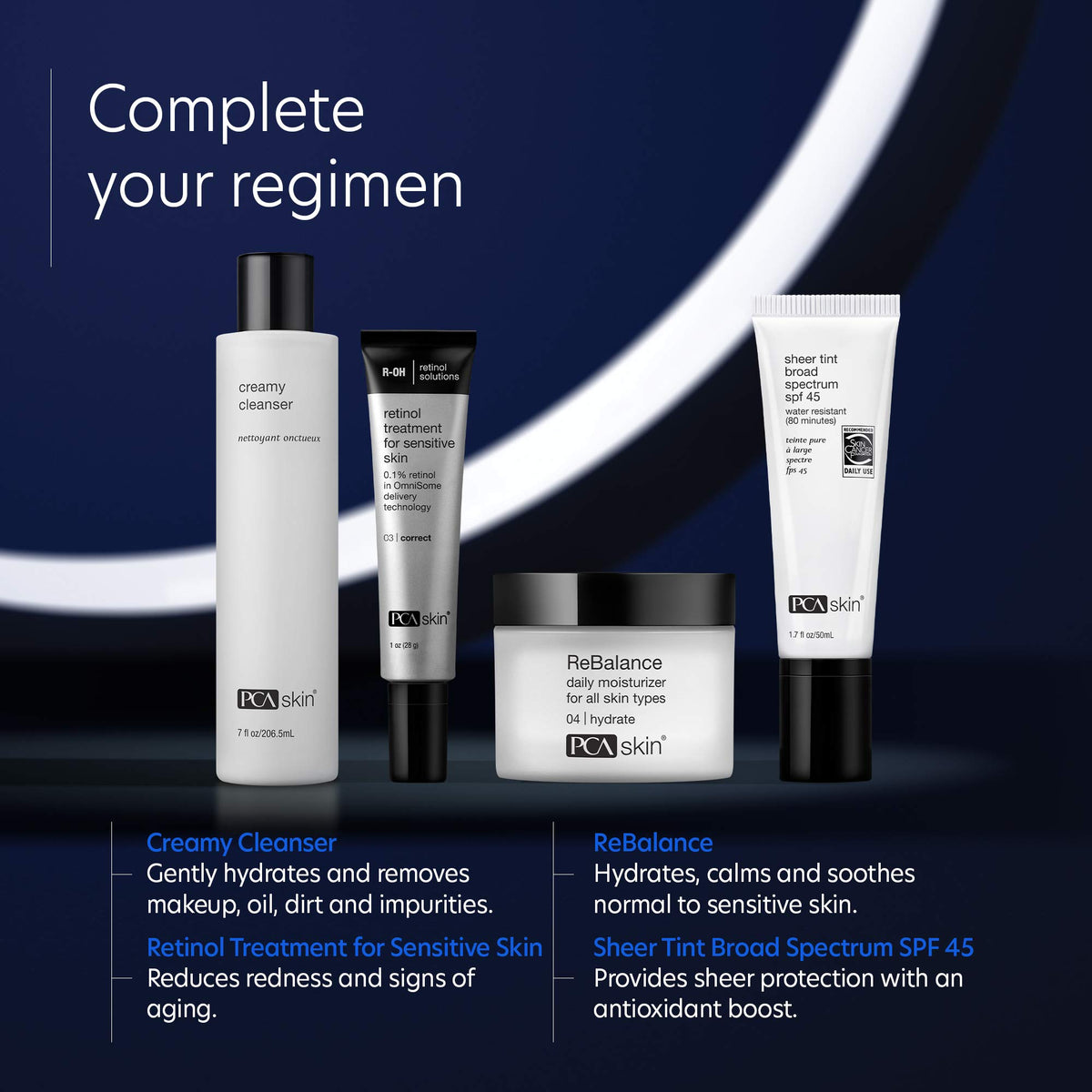 PCA SKIN Retinol Treatment in night-time routine setup