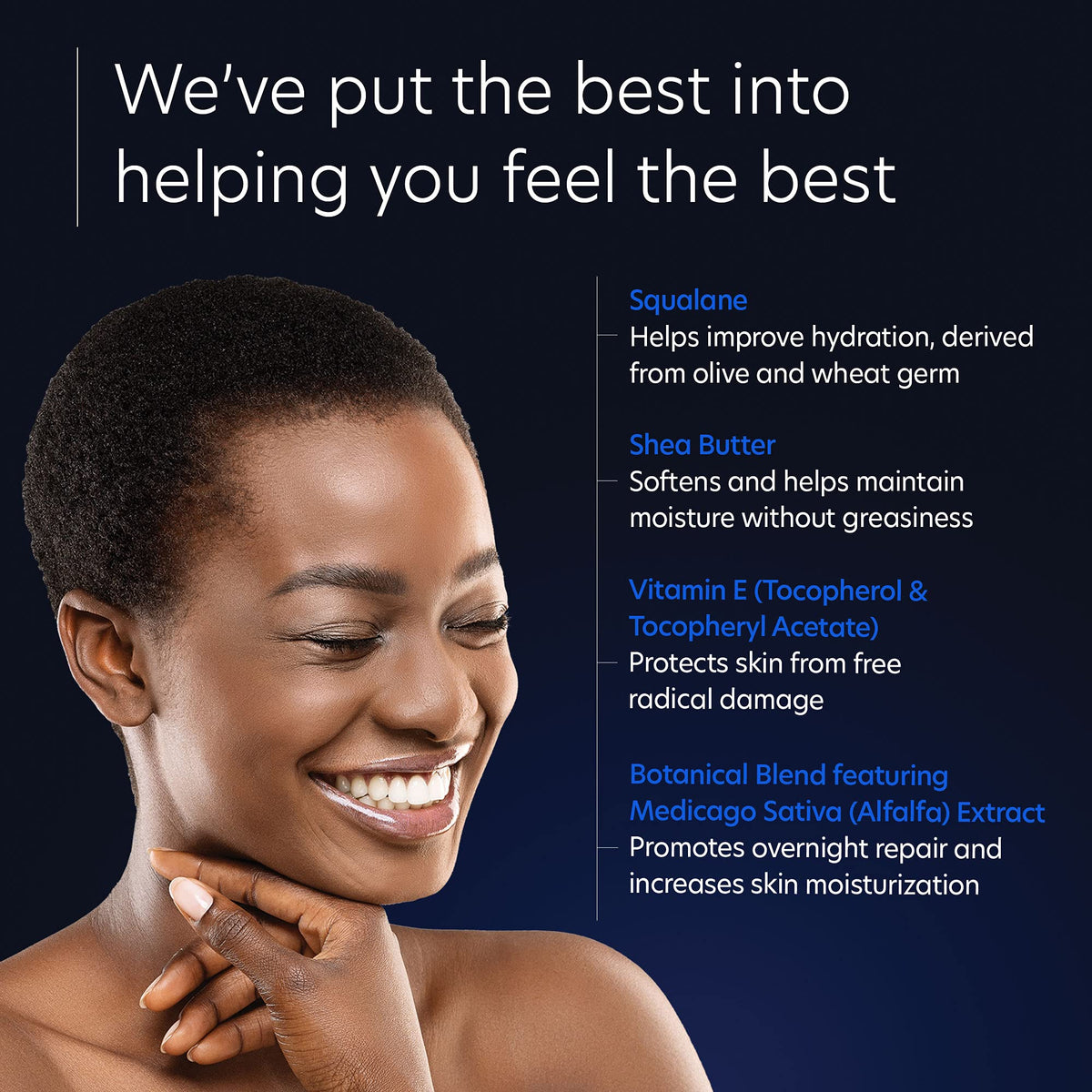 PCA SKIN squalane oil highlight emphasizes natural moisture retention.