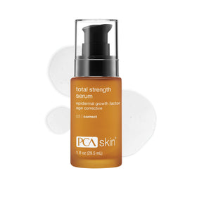 PCA SKIN Total Strength bottle close-up with anti-aging formula