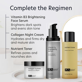 PCA SKIN Vitamin B3 Brightening Serum in a morning routine for even glow.