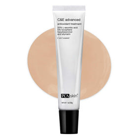 PCA SKIN Vitamin C and E Advanced Antioxidant Treatment bottle enhances radiance and even tone.
