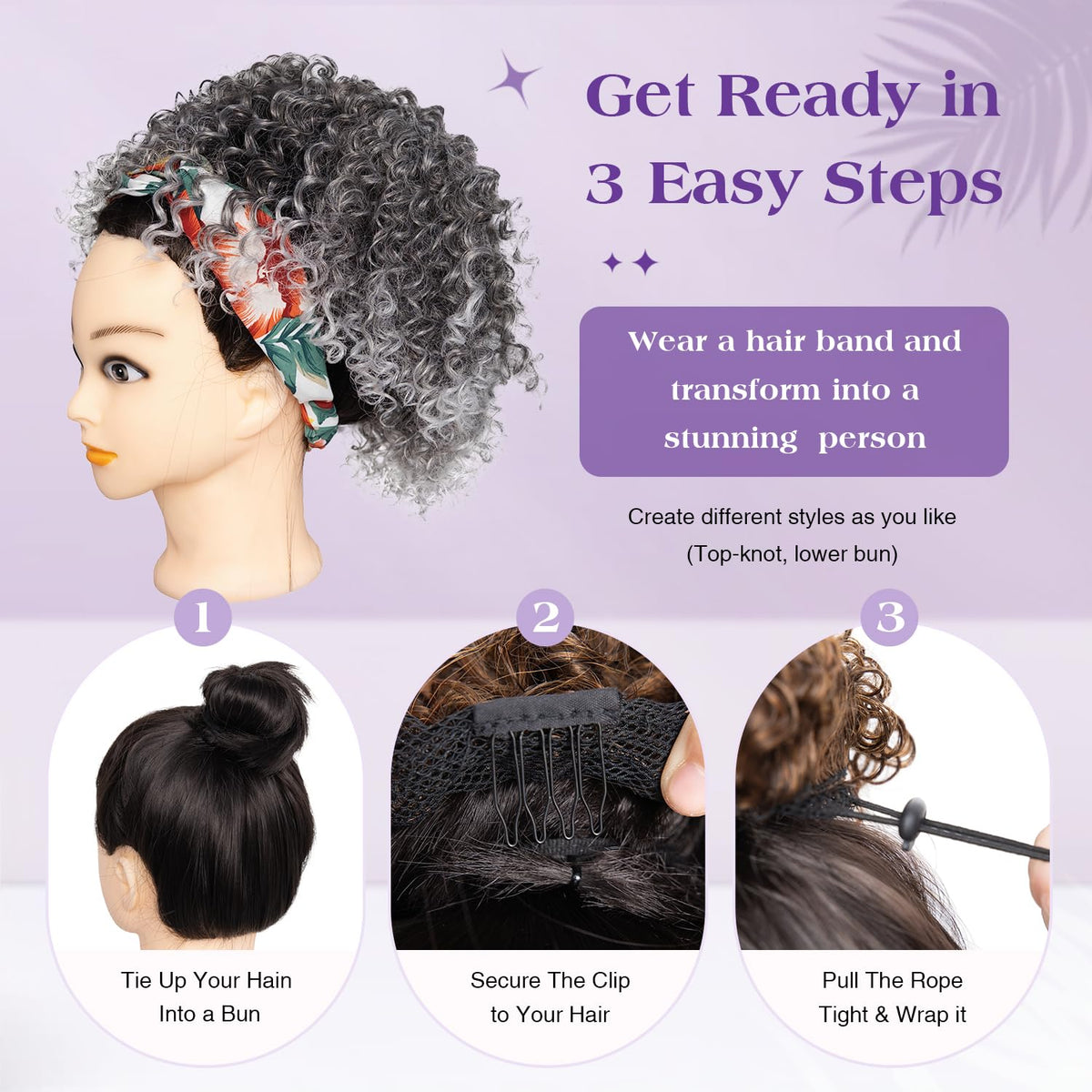 Pcololin versatile styling options let you wear high or low ponytails or buns.