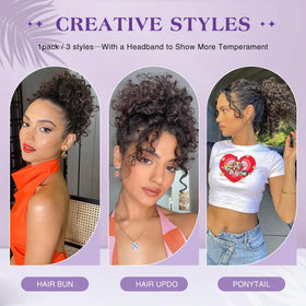 Pcololin ombre gray drawstring ponytail showcases dimensional color for chic everyday style.