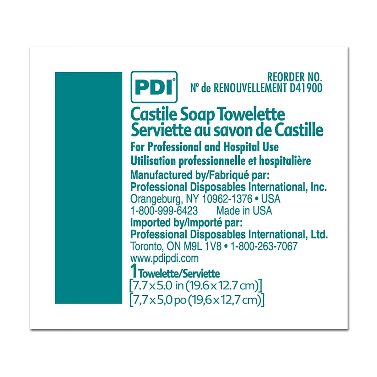 Travel-friendly PDI D41900 wipes in a compact pack