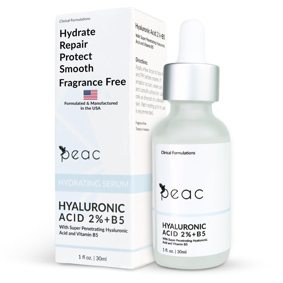 Peac Hyaluronic Acid 2% + B5 bottle — travel-friendly hydration on the go