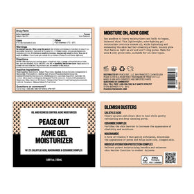 PEACE OUT Acne Gel Moisturizer texture-swatch demonstrates silky gel ideal for acne-prone skin.