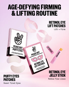 Peace Out eye area after use shows smoother appearance and gentle glow