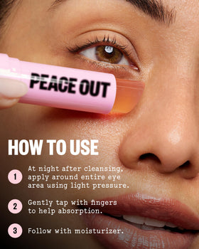 Peace Out eye jelly stick precision application supports targeted under-eye care
