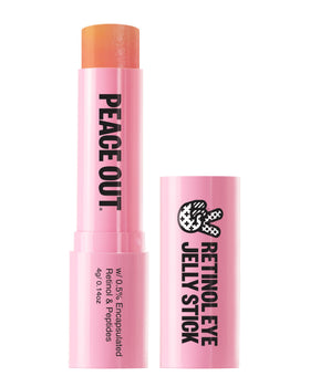 Peace Out Retinol Eye Jelly Stick packaging shown for travel-friendly skincare