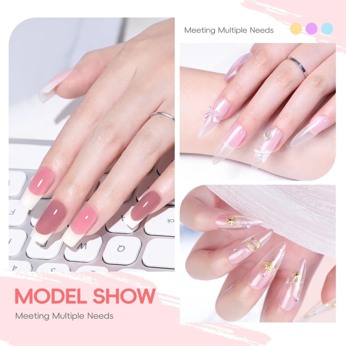 PEACECOLOR 6-color extension gel palette for versatile nail designs