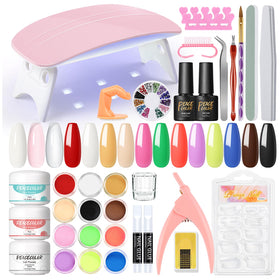PEACECOLOR acrylic nail kit with UV light for at-home manicures