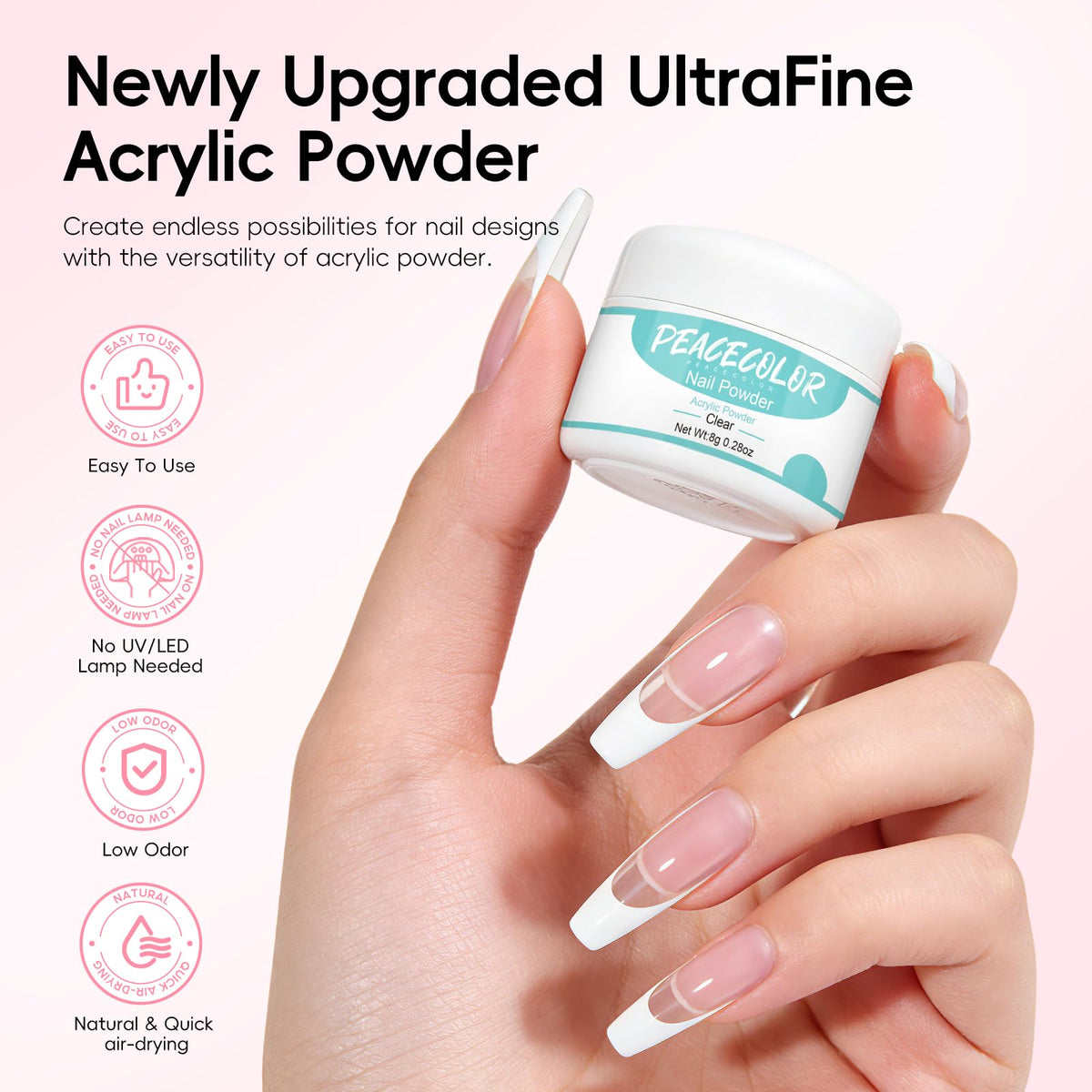 PEACECOLOR acrylic nail tools for easy DIY manicure