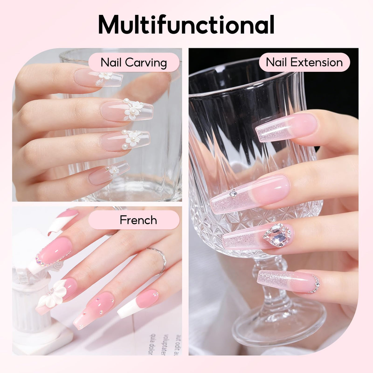 PEACECOLOR clear acrylic powder for nail extensions