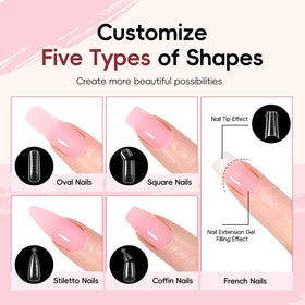 Peacecolor dual nail forms enable precise extensions.