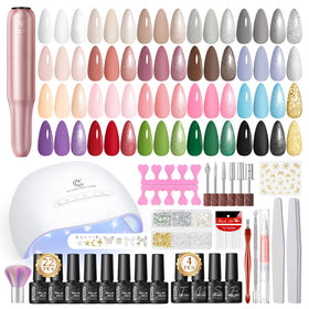 PEACECOLOR Gel Nail Polish Kit with UV light, front view, easy at-home salon results.
