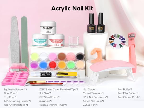 PEACECOLOR foldable pink nail lamp for on-the-go curing