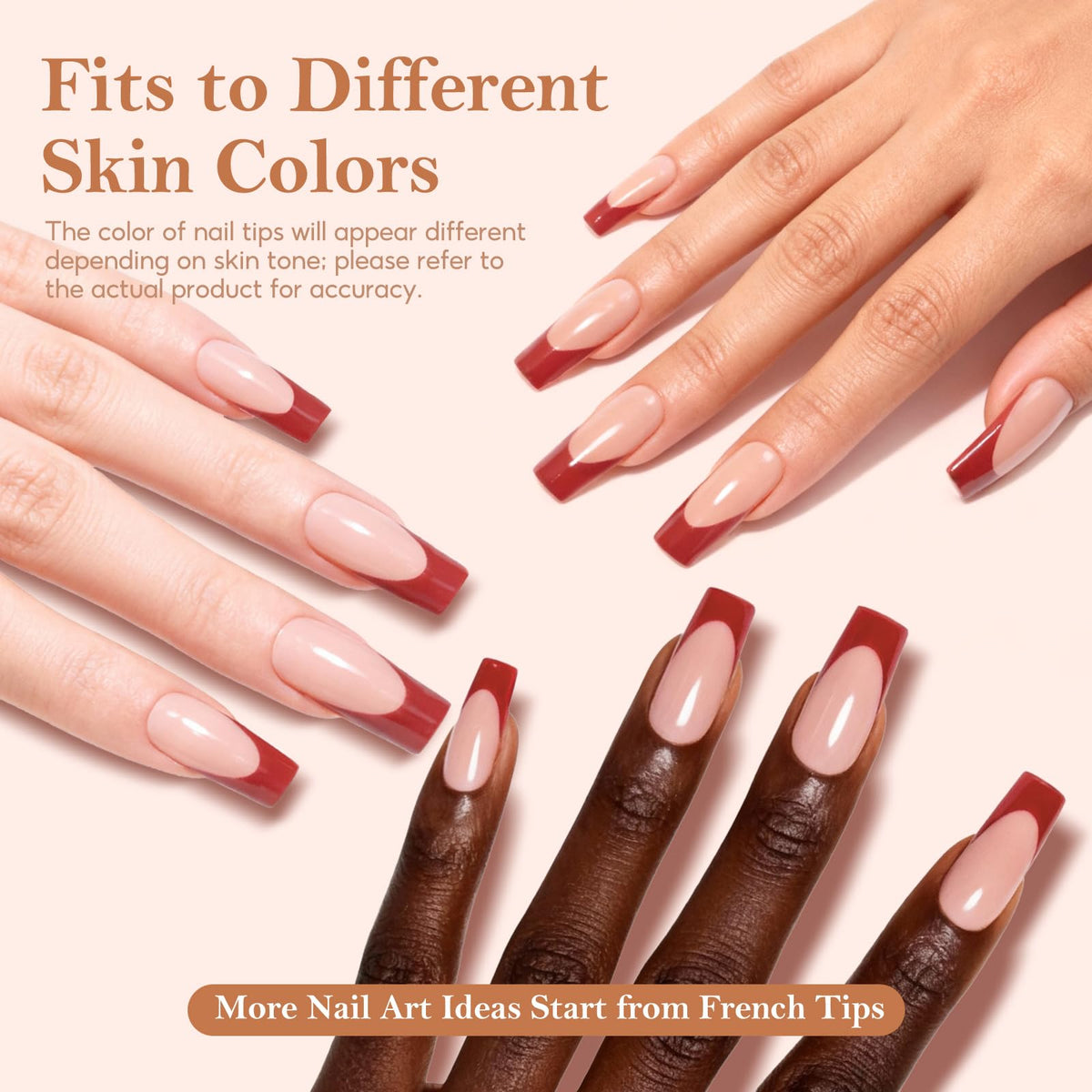 PEACECOLOR short almond nails in five nude shades for versatile looks