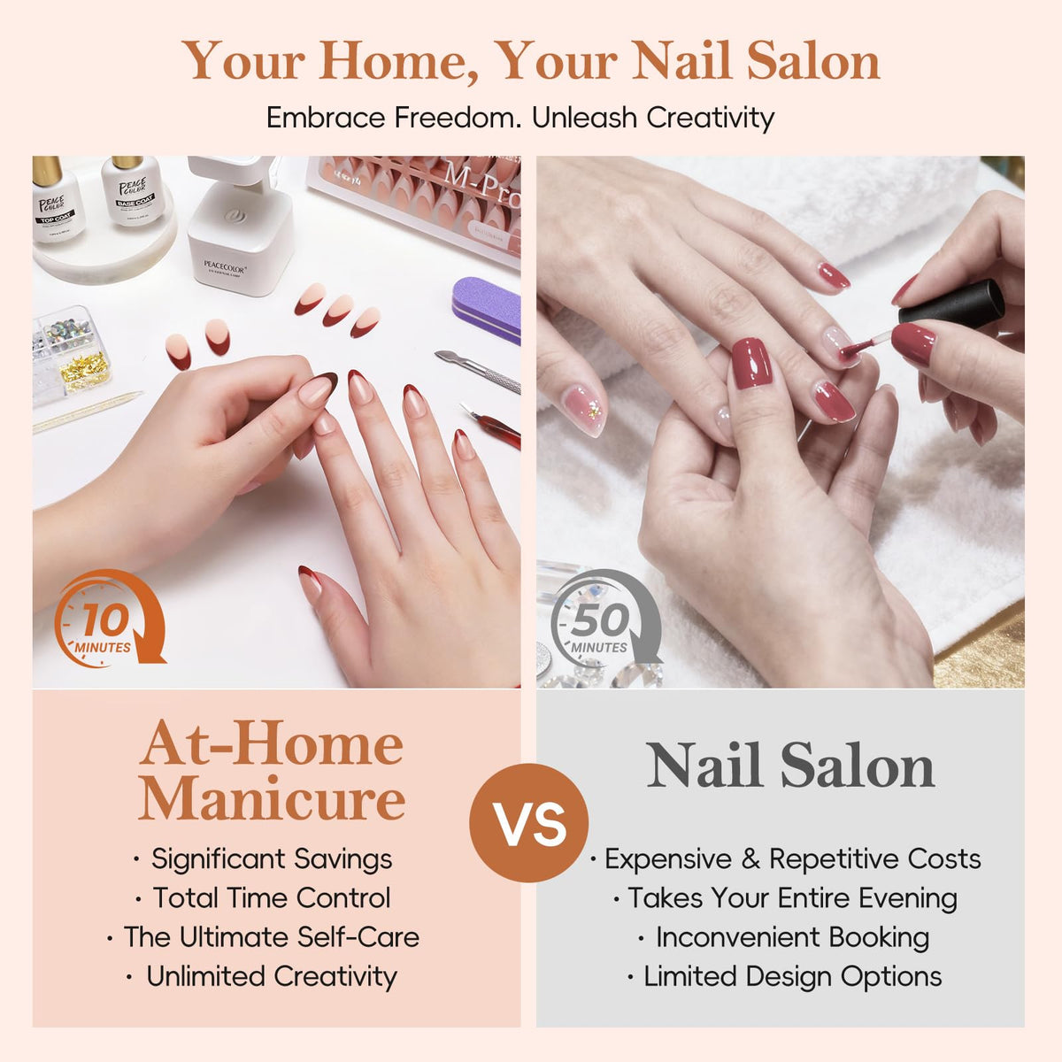 PEACECOLOR UV nail lamp for quick curing and durable finishes