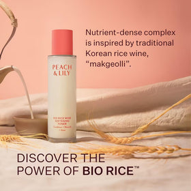 Peach & Lily Bio Rice Wine Toner ingredient spotlight bio rice complex nourishes skin.