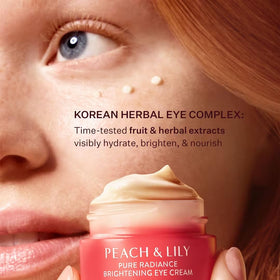 Peach & Lily Pure Radiance Eye Cream jar front ready for routines