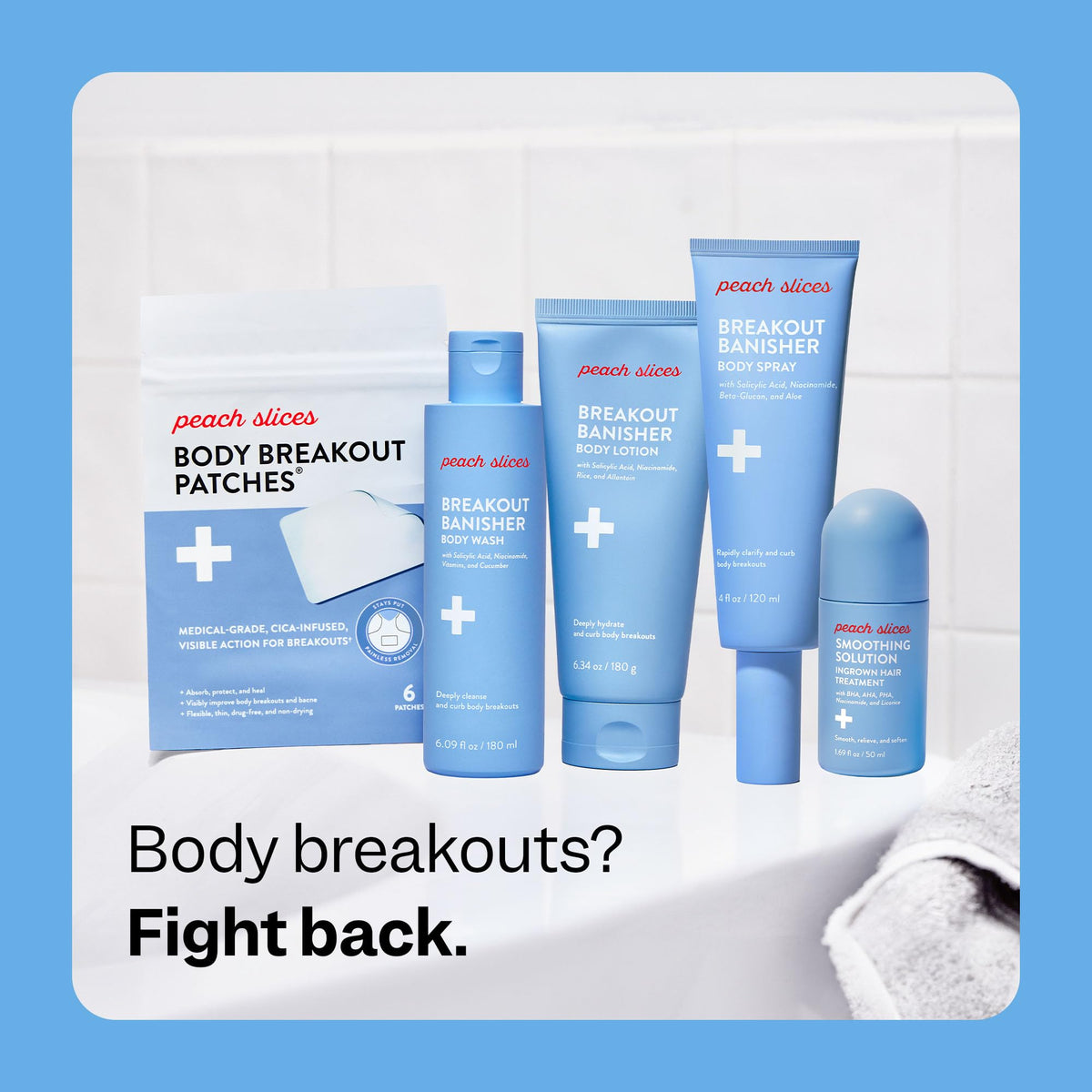 Peach Slices Breakout Banisher on a vanity shows daily routine compatibility