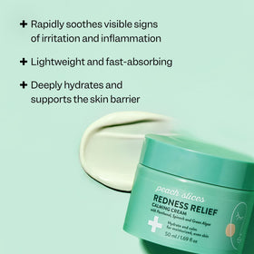 Peach Slices redness relief cream application swatch; easy daily use for sensitive skin.