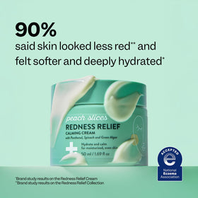 Peach Slices redness relief cream ingredients green algae; deep hydration for plump skin.