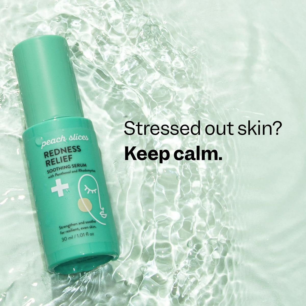 Peach Slices silky texture serum swirls for smooth application.