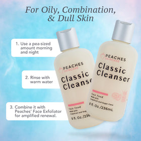 Peaches Skin Care Hydrating Cleanser gotu kola—botanical addition for a balanced cleansing experience.