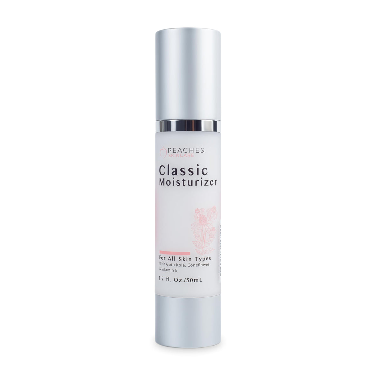 Peaches Skin Care hydrating moisturizer bottle pour for lasting daily moisture