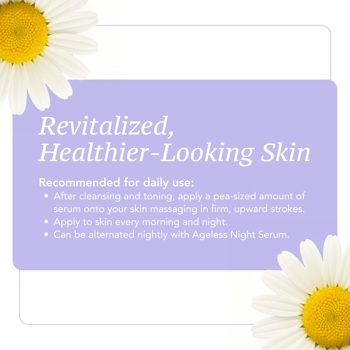 Peaches Skin Care Luminescent Lifting Serum with daisy flower extract highlight