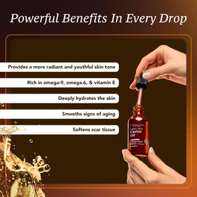 Peaches Skin Care omega-9-6 rich oil label signals nourishing moisturization.